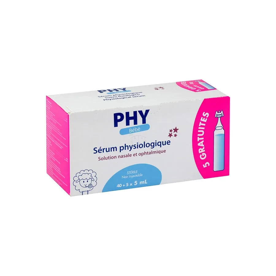Sérum physiologique Physiodose stérile 40×5 ml